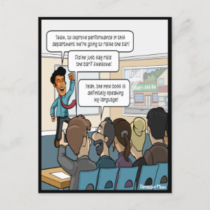 Carte postale drôle « Relever le niveau »