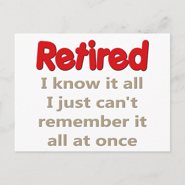 Carte Postale Drôle retraite dit (Devant)