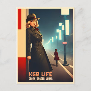 Carte Postale Drôle Rétro Guerre froide URSS KGB Humour