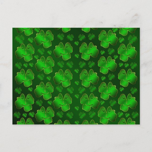 Carte Postale drôle, rire, shamrock, vert, Jour de la Saint Patr (Devant)