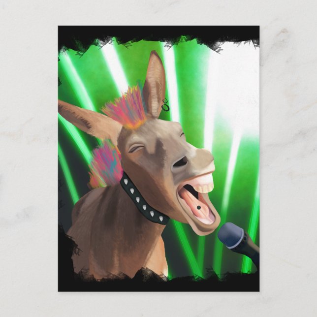 Carte Postale Drôle Rockstar Donkey (Devant)