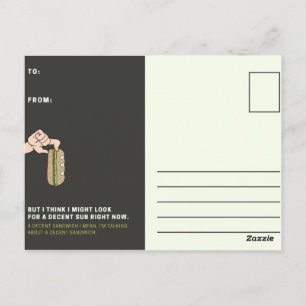 Carte Postale Drôle Sandwich noir et jaune