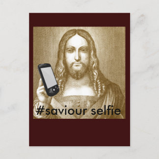 Carte Postale Drôle Sauvez-Vous Parodique Sauveur Selfie