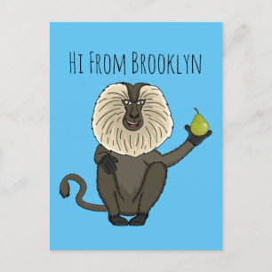 Carte Postale Drôle singe-singe macaque à queue de lion