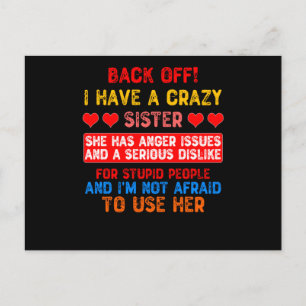 Carte Postale Drôle Soeur Dit