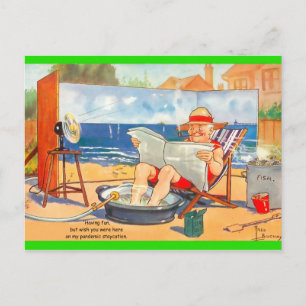 Carte Postale Drôle Staycation Vintage Pandemic Homme Altered Co