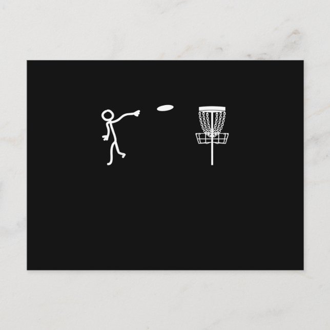 Carte Postale Drôle Stickman Disque Golf Player (Devant)
