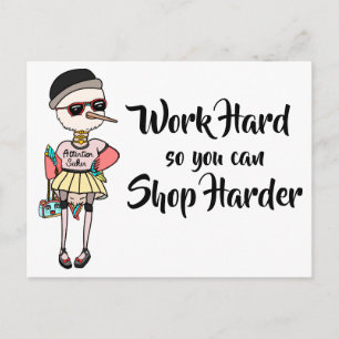 Carte Postale Drôle Travail Inspirationnel Dur Pour Que Vous Pui