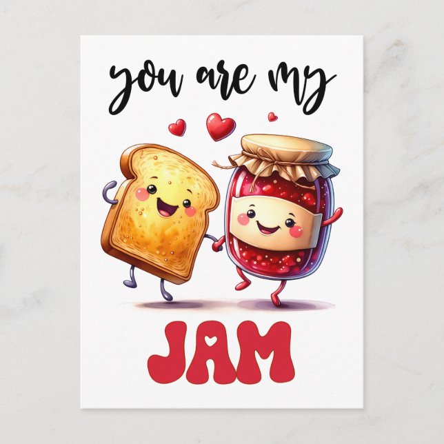 Carte Postale Drôle Tu Es Mon Jam Punny Valentine (Devant)