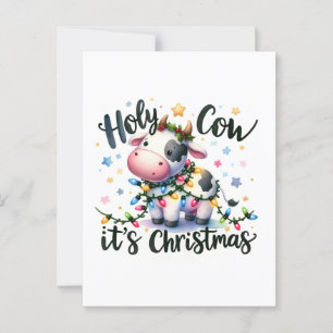 Carte Postale Drôle Vache de Noël Vache sainte C'est Noël