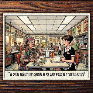 Carte Postale Drôle Vie de Serveuse Restaurant Humour