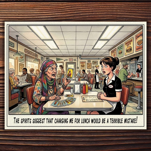 Carte Postale Drôle Vie de Serveuse Restaurant Humour (Créateur téléchargé)