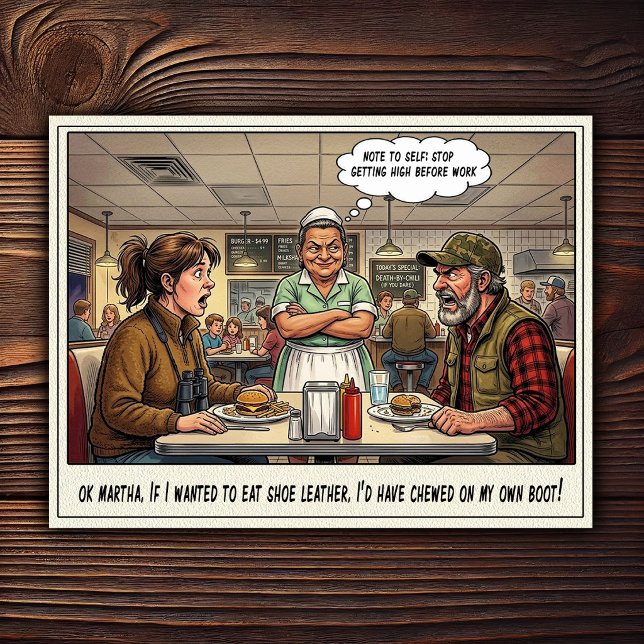 Carte Postale Drôle Vie de Serveuse Restaurant Humour  (Créateur téléchargé)
