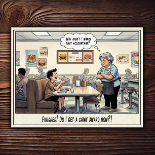 Carte Postale Drôle Vie de Serveuse Restaurant Humour