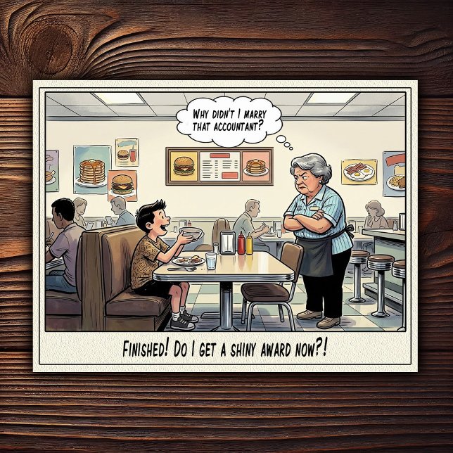 Carte Postale Drôle Vie de Serveuse Restaurant Humour  (Créateur téléchargé)