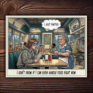 Carte Postale Drôle Vie de Serveuse Restaurant Humour