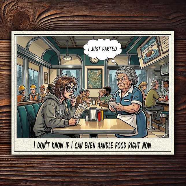 Carte Postale Drôle Vie de Serveuse Restaurant Humour  (Créateur téléchargé)