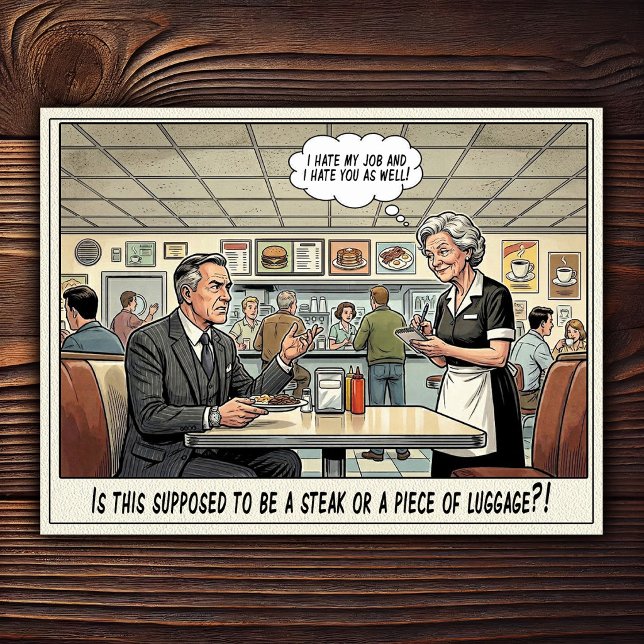 Carte Postale Drôle Vie de Serveuse Restaurant Humour  (Créateur téléchargé)
