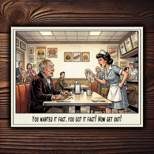 Carte Postale Drôle Vie de Serveuse Restaurant Humour