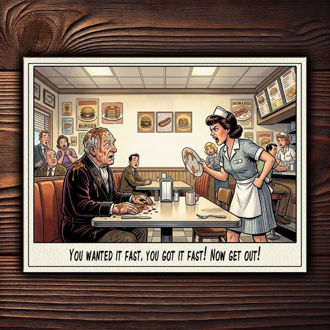 Carte Postale Drôle Vie de Serveuse Restaurant Humour  (Créateur téléchargé)