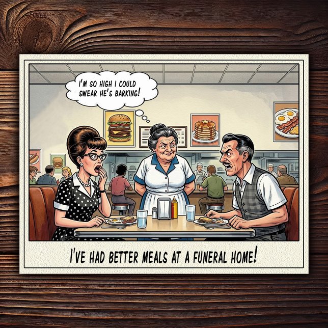 Carte Postale Drôle Vie de Serveuse Restaurant Humour  (Créateur téléchargé)