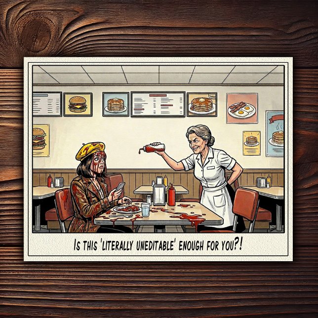 Carte Postale Drôle Vie de Serveuse Restaurant Humour  (Créateur téléchargé)