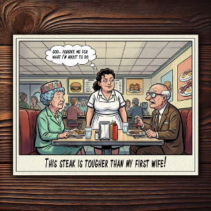 Carte Postale Drôle Vie de Serveuse Restaurant Humour 