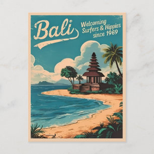 Carte Postale Drôle Vintage voyage Bali Indonésie Humour rétro