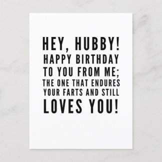 Carte Postale Drôle voeux d'anniversaire sarcastique pour mari