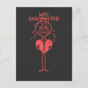 Carte Postale Drôle Wifi Déconnecté Cœur Brisé Gamer Meme