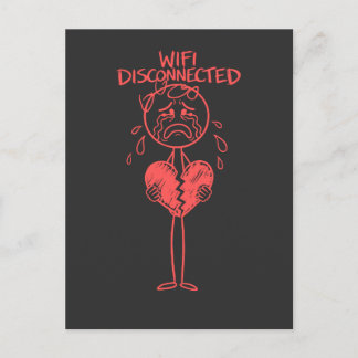 Carte Postale Drôle Wifi Déconnecté Cœur Brisé Gamer Meme