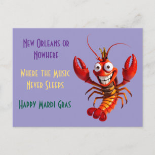 Carte Postale Drôles de écrevisses de Mardi Gras - La Nouvelle-O