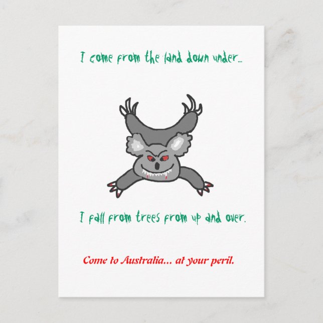 Carte postale Dropbear Australis (Devant)