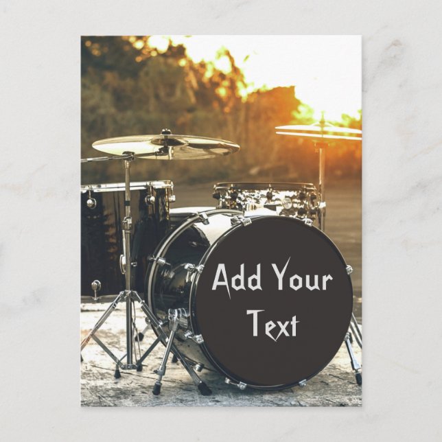 Carte Postale Drum Kit Drummer Rock Personnaliser la Personnalis (Devant)