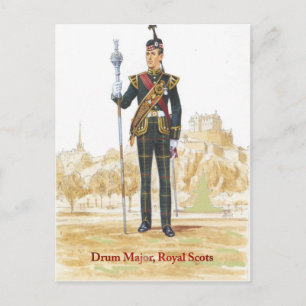 Carte Postale Drum major, Royal Scots gardiens