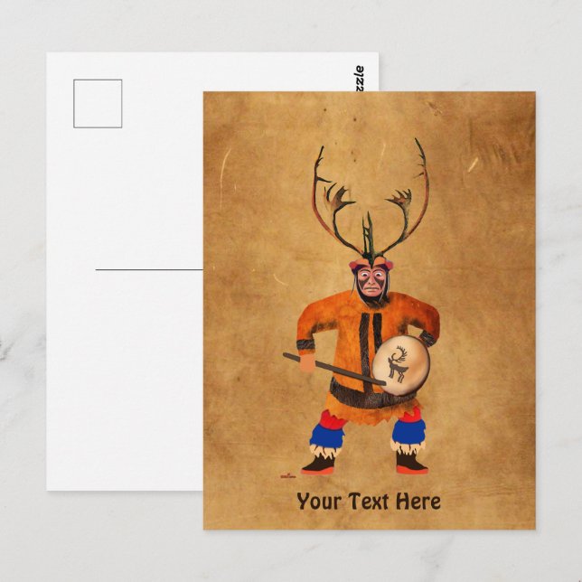 Carte Postale Drumming Shaman (Devant / Derrière)