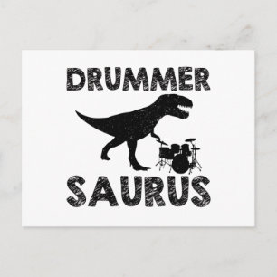 Carte Postale Drums Dinosaures Cadeaux de musiciens de tambour