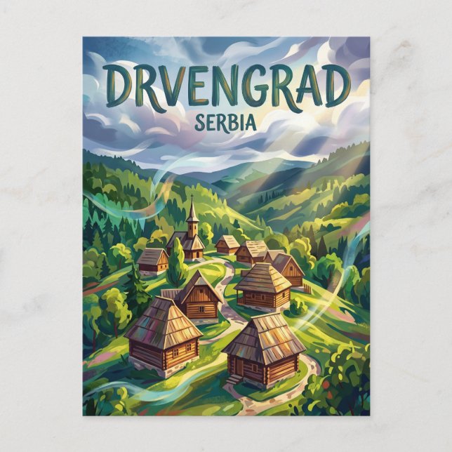 Carte Postale Drvengrad Serbie (Devant)