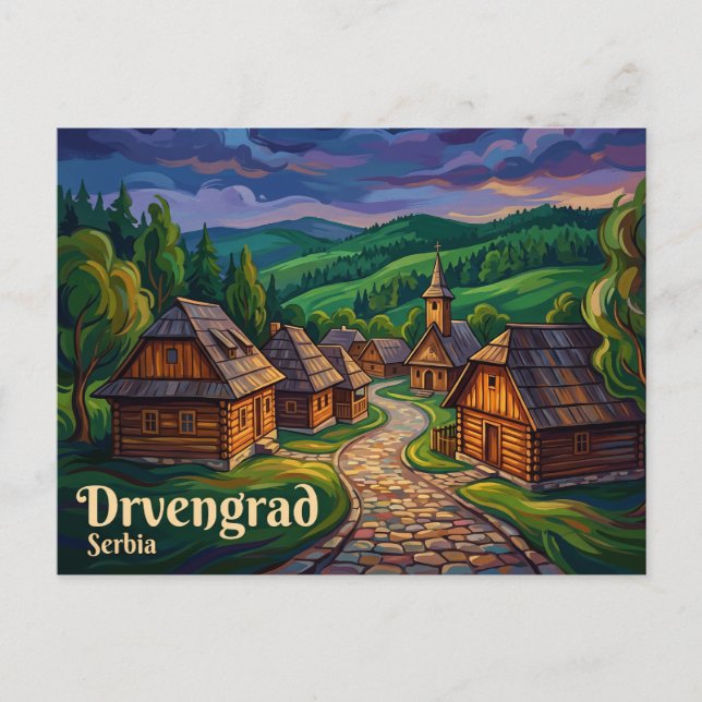 Carte Postale Drvengrad (Timber Town) Serbie (Devant)