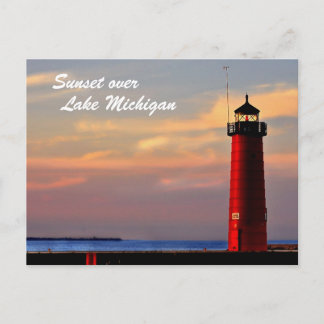 Carte Postale DSC_0036sm_edit-1, Coucher de soleil, lac Michigan