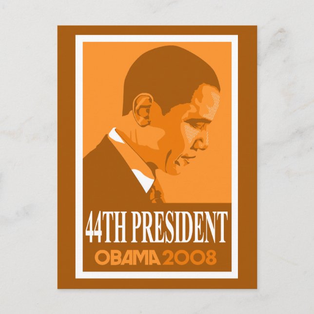 Carte postale du 44e président Obama Orange (Devant)