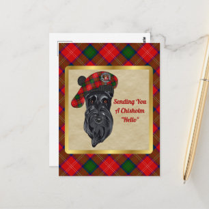 Carte postale du badge et du tartan du clan Chisho