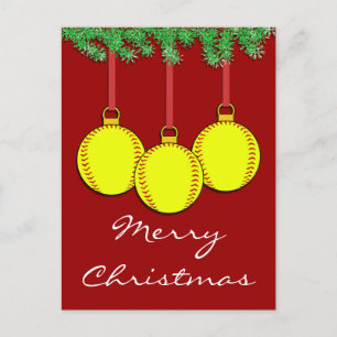 Carte postale du base-ball de Fastpitch de Noël