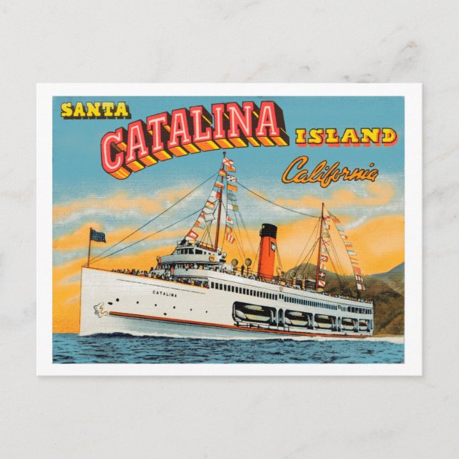 Carte postale du bateau à vapeur Catalina (Devant)