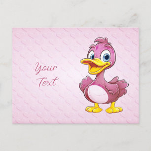 Carte postale du canard rose