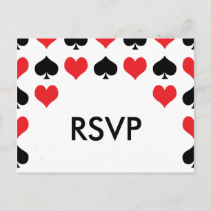 Carte postale du casino de pelles de coeurs RSVP