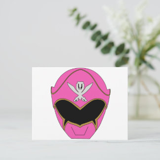 Carte postale du casque Gokai Super Mega Rose