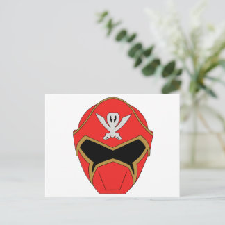 Carte postale du casque rouge super mega Gokai
