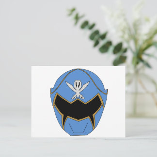Carte postale du casque super mega bleu de Gokai
