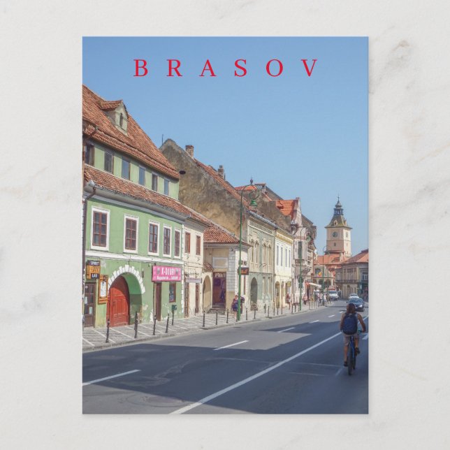 Carte postale du centre-ville de Brasov (Devant)